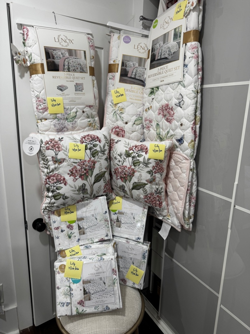 Lenox butterfly meadow 3 piece Reversible Quilt Set QUEEN